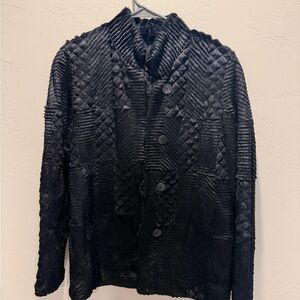 Chic Black Textured Cardigan